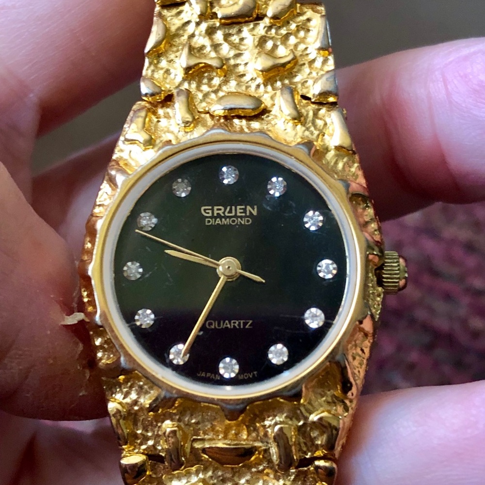 Ladies Gruen Real diamond bracelet watch